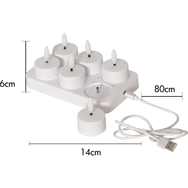 Flamme ladattavat led-tuikut 11615