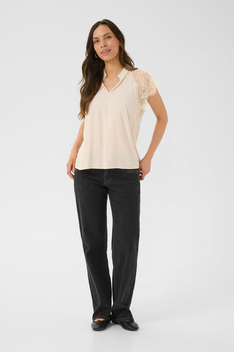 Cream Nola lace blouse 9939