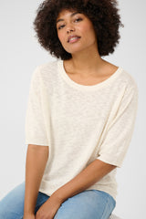 Cream Visa knit blouse 11043