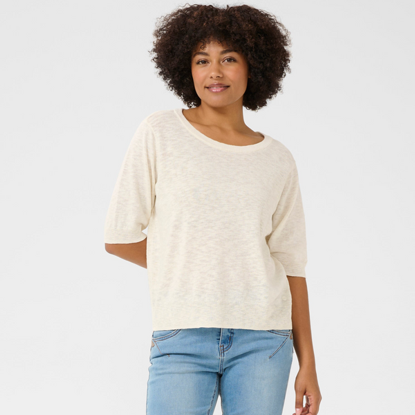 Cream Visa knit blouse 11043