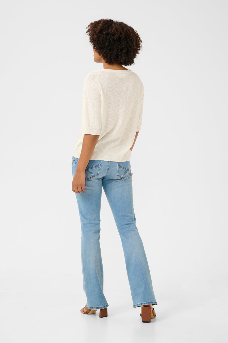 Cream Visa knit blouse 11043