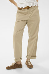 Cream Lorraine Belt pant 12155