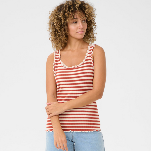 Cream Ribba stripe top 11106