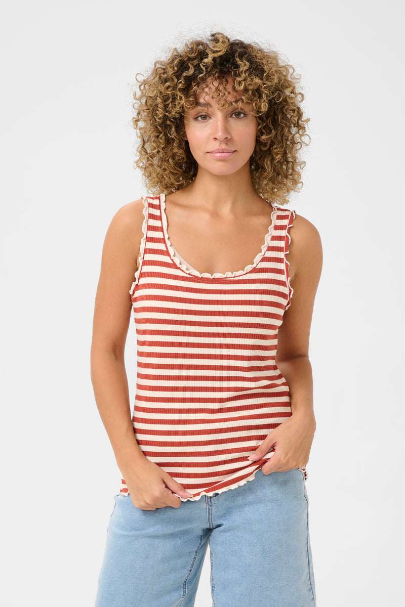 Cream Ribba stripe top 11106