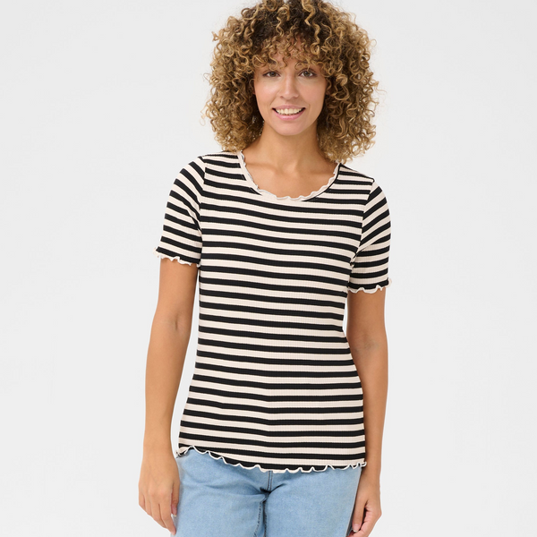 Cream Ribba stripe T-shirt 11105