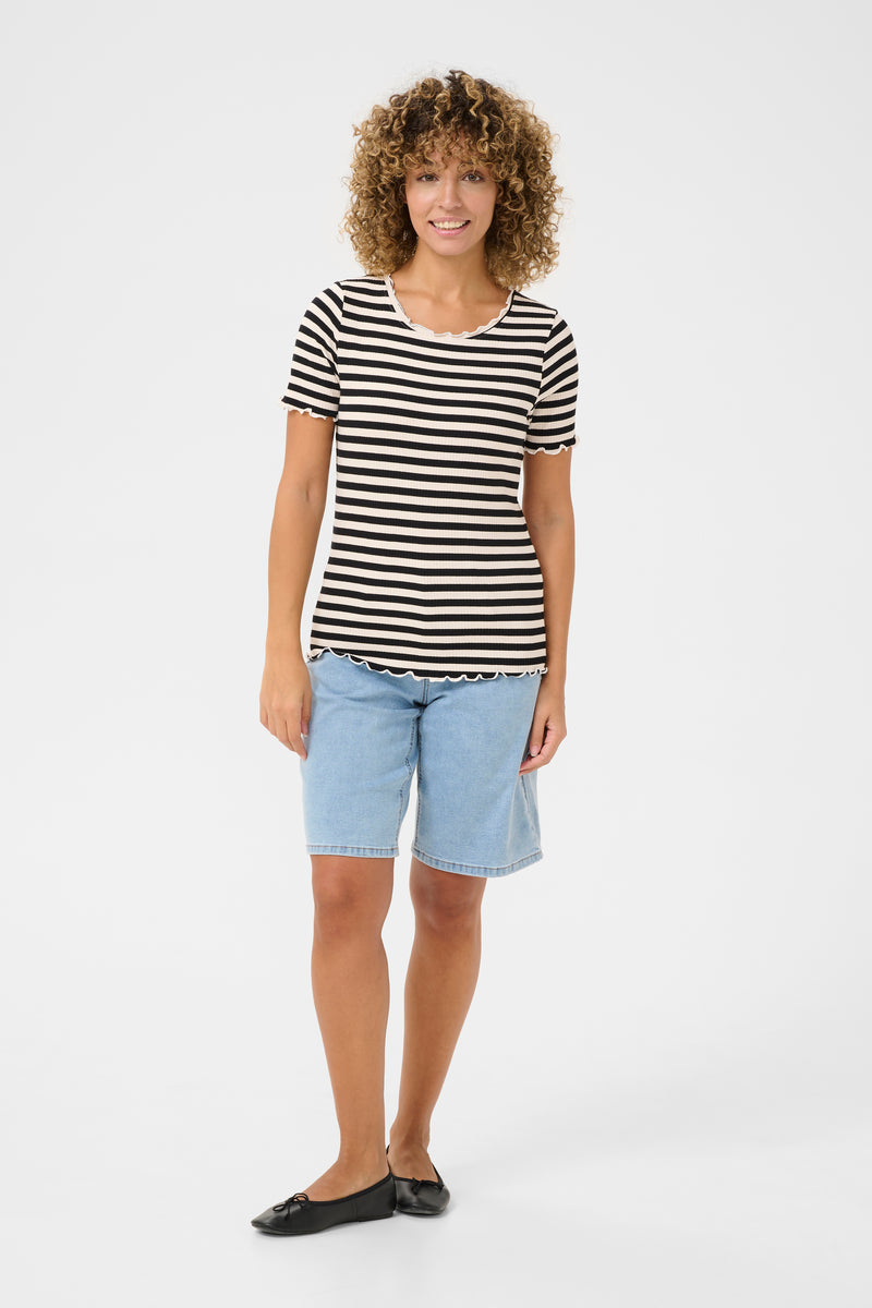 Cream Ribba stripe T-shirt 11105