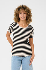 Cream Ribba stripe T-shirt 11105