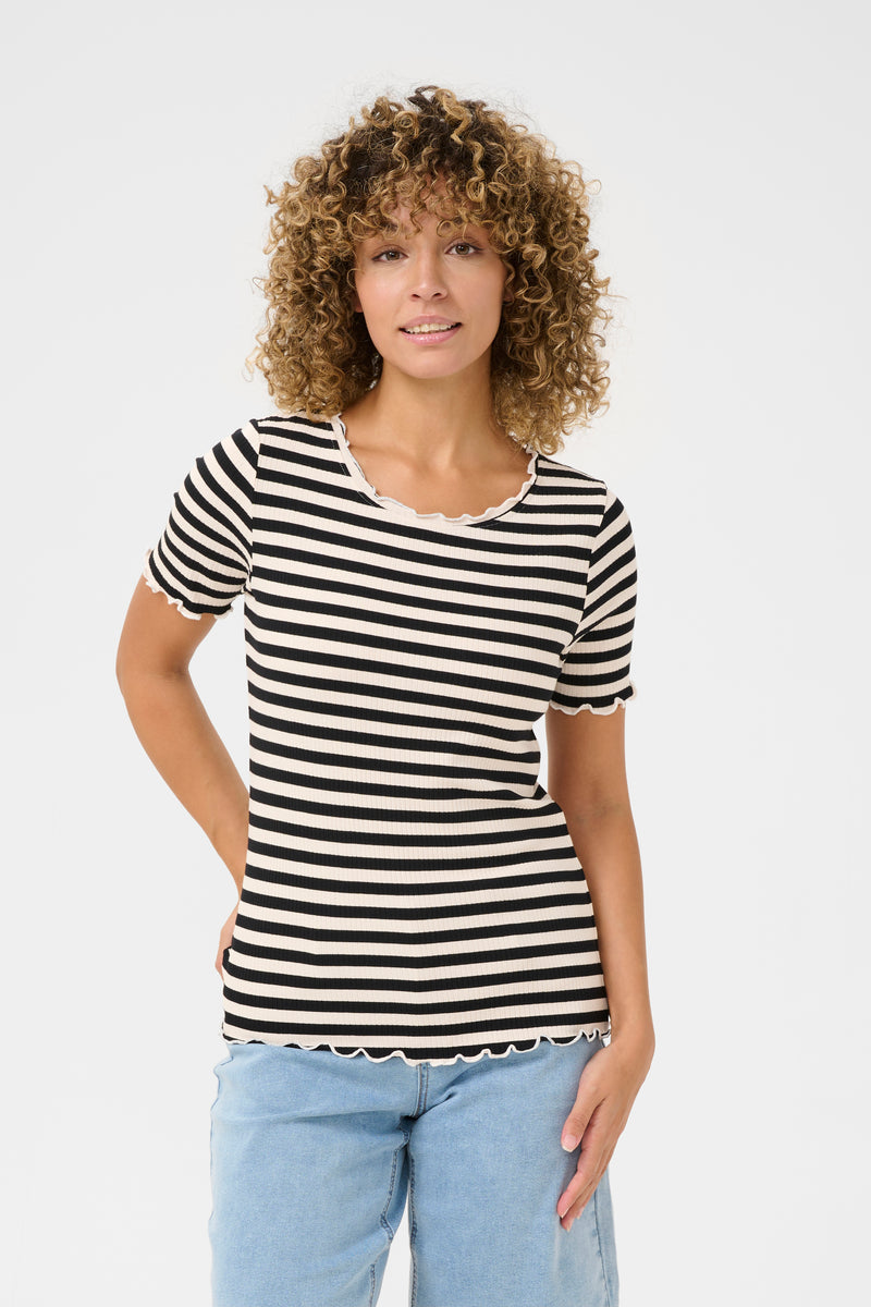 Cream Ribba stripe T-shirt 11105