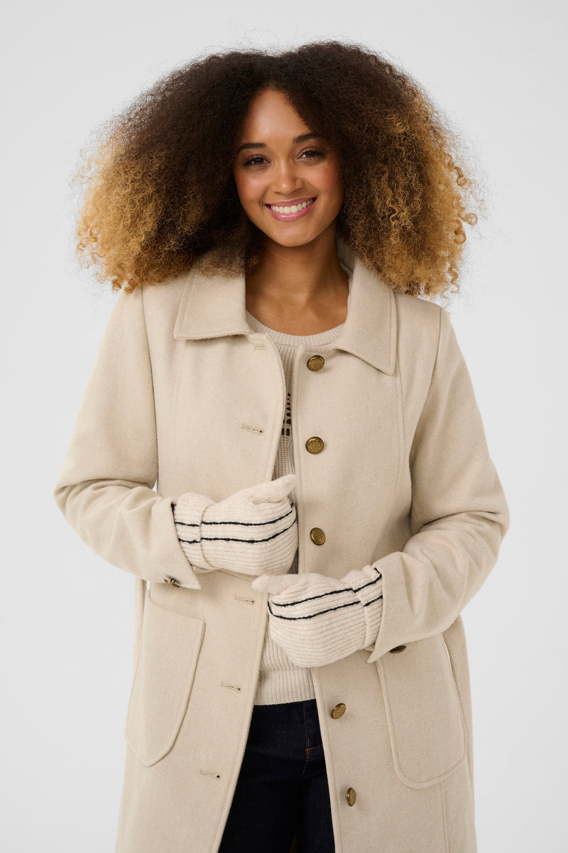 Cream Taya knit mittens 11536
