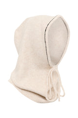 Cream Taya big knit hoodie 11538