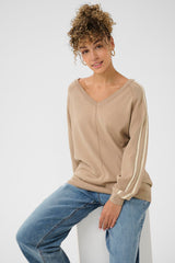 Cream Anva stripe pullover 11529