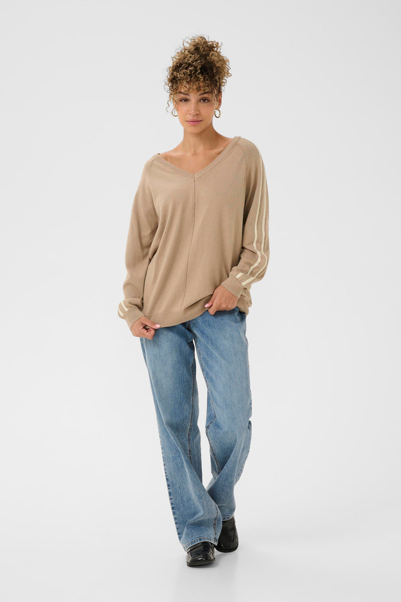 Cream Anva stripe pullover 11529