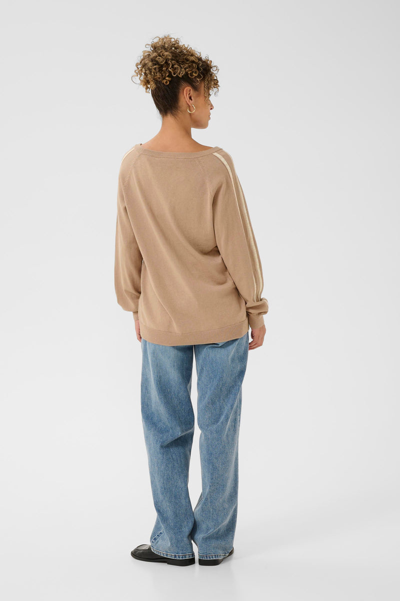 Cream Anva stripe pullover 11529