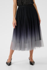 Cream Glittery Mesh skirt 11655