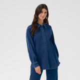 Cream Maddie denim shirt 11846