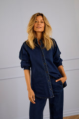 Cream Maddie denim shirt 11846