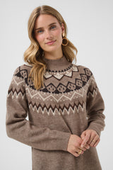 Cream Cherrie knit dress 12474