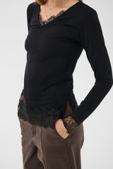 Cream Alvaia lace shirt 12476