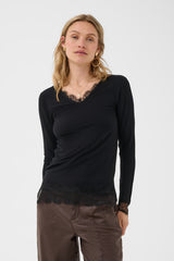 Cream Alvaia lace shirt 12476