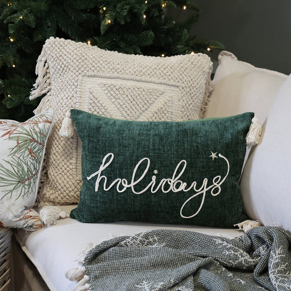 Chic joulutyynynpäällinen tupsuilla 11704
