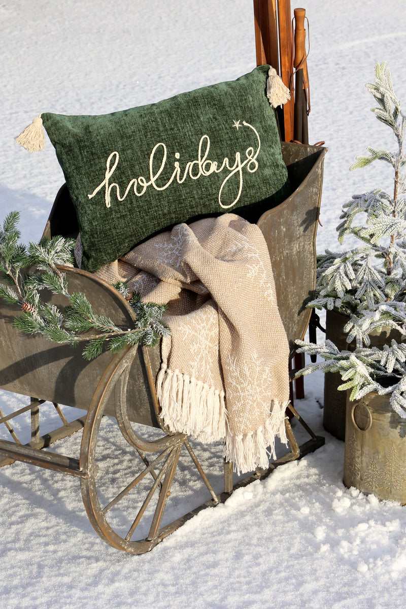 Chic joulutyynynpäällinen tupsuilla 11704