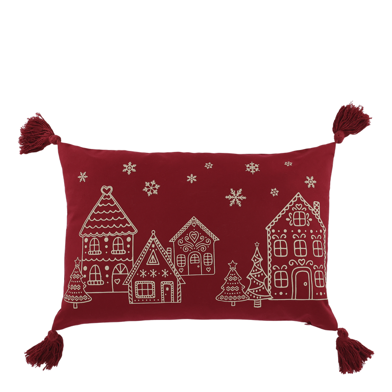 Chic joulutyynynpäällinen tupsuilla 11704