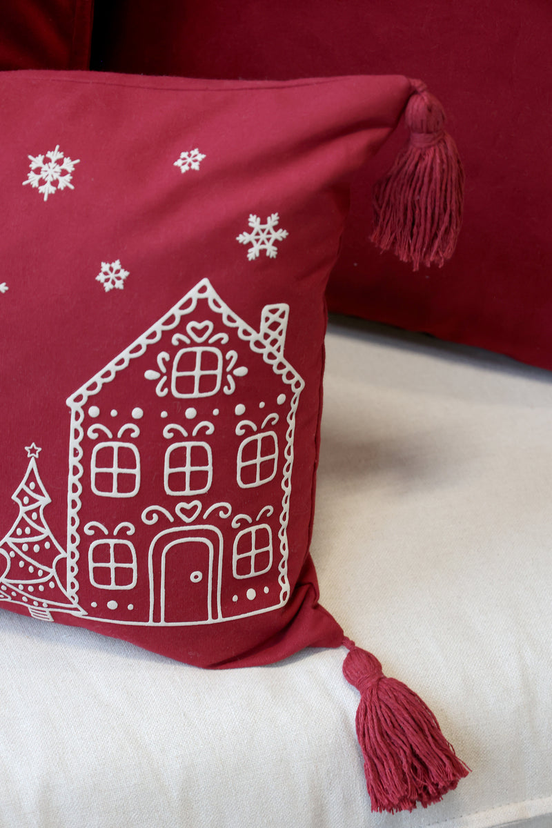 Chic joulutyynynpäällinen tupsuilla 11704
