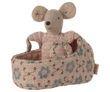 Maileg Baby mouse in carry cot 11780