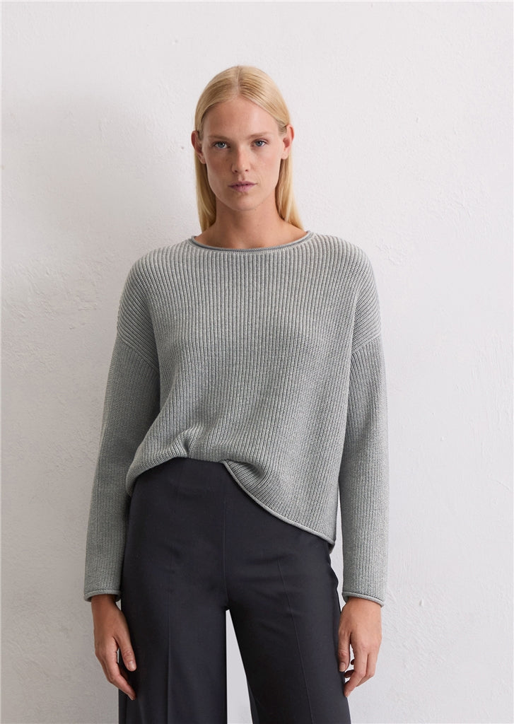 Marc O'Polo puuvillaneule 11274 grey granite melange