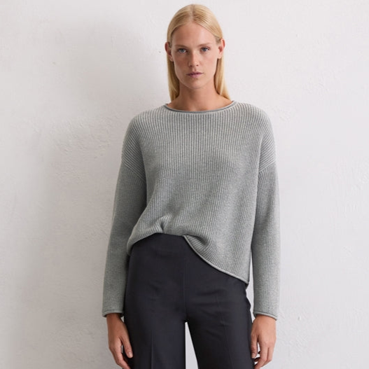 Marc O'Polo puuvillaneule 11274 grey granite melange