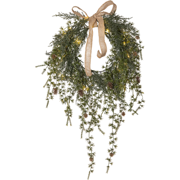 Barr käpyseinäkranssi valoilla 35cm 11608