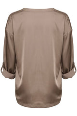 Cream flivio blouse, kiiltävä pusero 8719