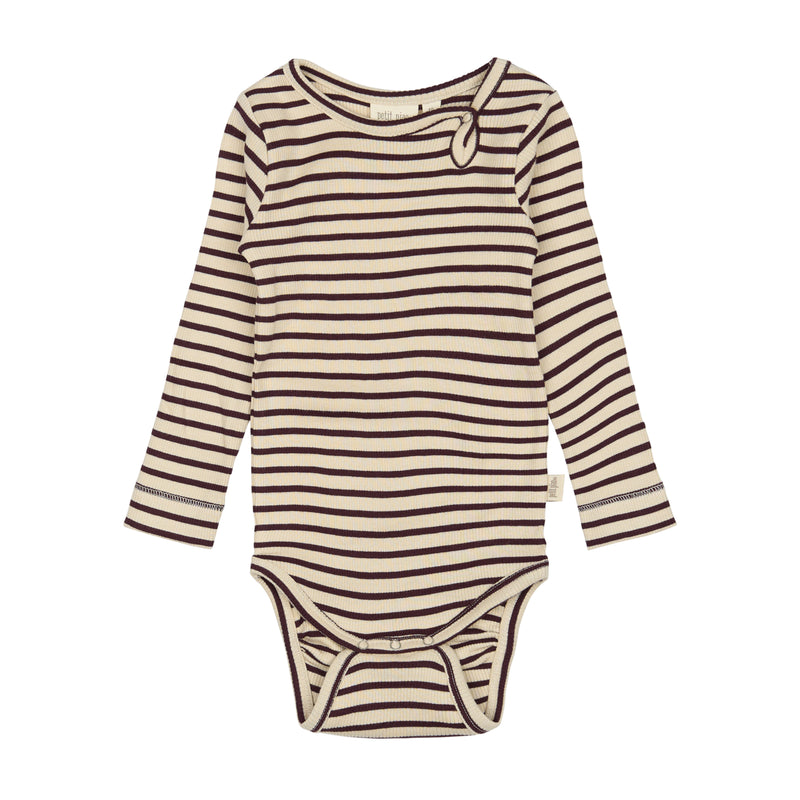 Petit Piao body L/S modal striped 11543