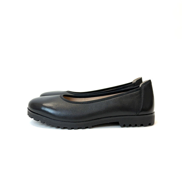 Caprice black nappa ballerina 11208