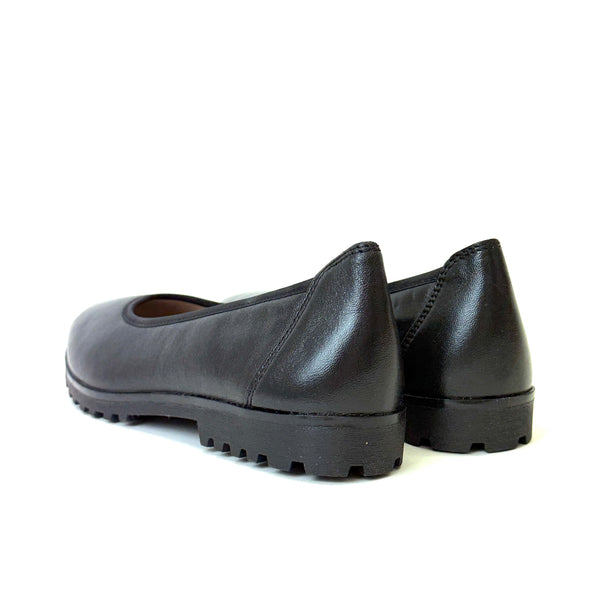 Caprice black nappa ballerina 11208