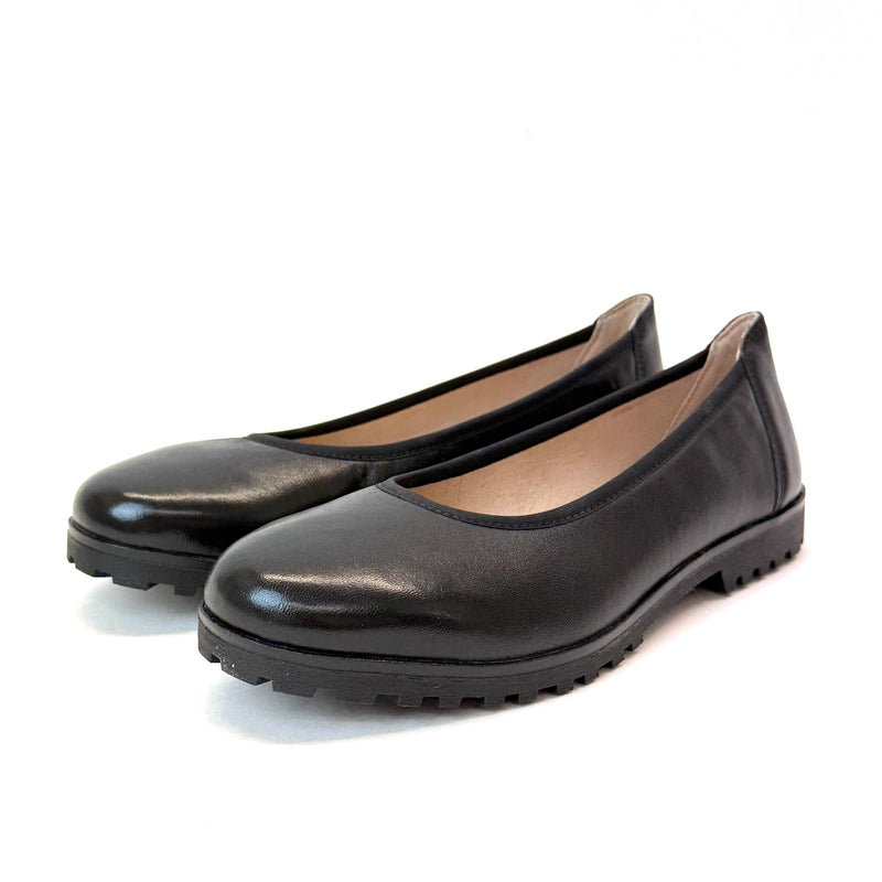 Caprice black nappa ballerina 11208