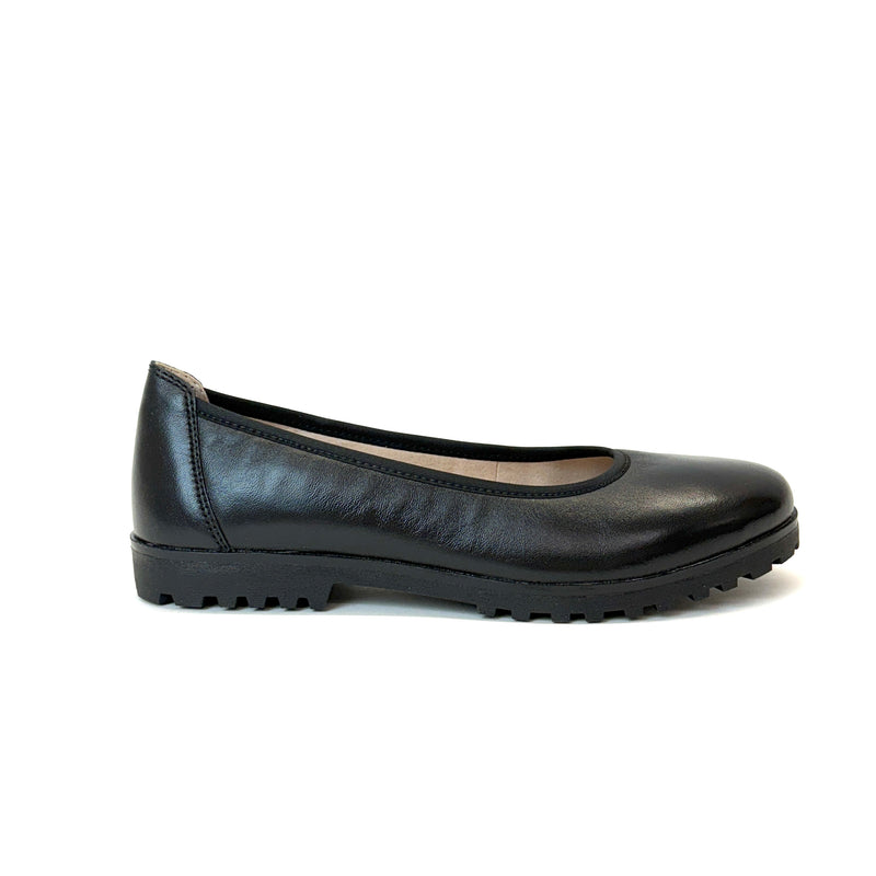 Caprice black nappa ballerina 11208