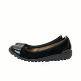 Caprice black sue comb ballerina 11207