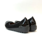 Caprice black sue comb ballerina 11207