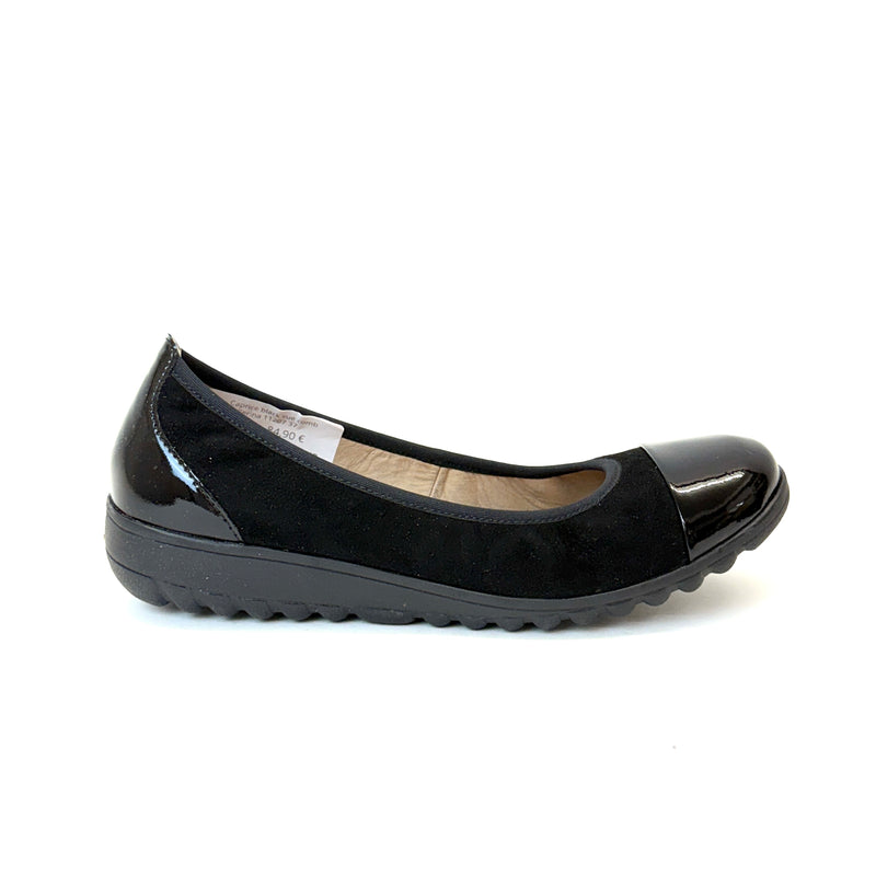 Caprice black sue comb ballerina 11207