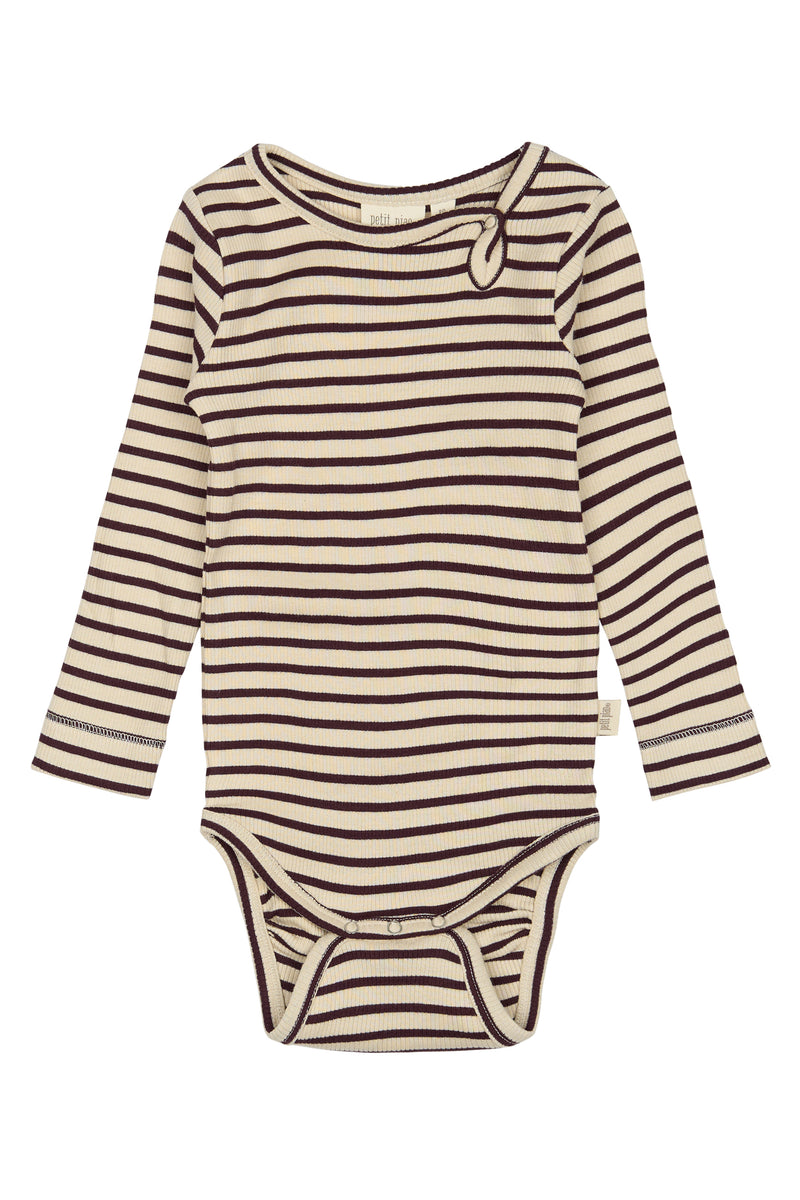 Petit Piao body L/S modal striped 11543