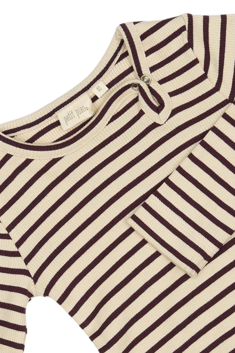 Petit Piao body L/S modal striped 11543