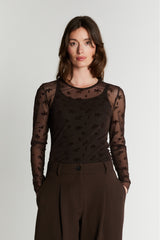 Rue de Femme Roud neck blouse mesh-paita 12451