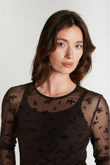 Rue de Femme Roud neck blouse mesh-paita 12451