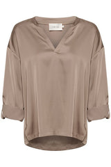 Cream flivio blouse, kiiltävä pusero 8719