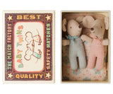 Maileg Twins - Baby mice in matchbox, checker 12770