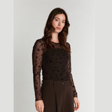 Rue de Femme Roud neck blouse mesh-paita 12451