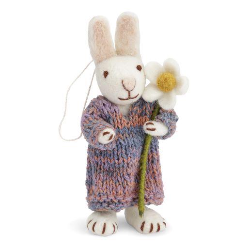 Huopapupu valk. 15cm, kukka ja neulemekko